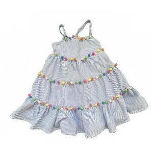 Tommy Bahama Blue Stripe Pom Pom Sundress - 3T